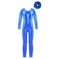 thumbnail image 1 of DPOIS Kids Metallic Full Body Jumpsuit Unitard Gymnastics Leotards with Headwear Royal Blue 8, 1 of 5