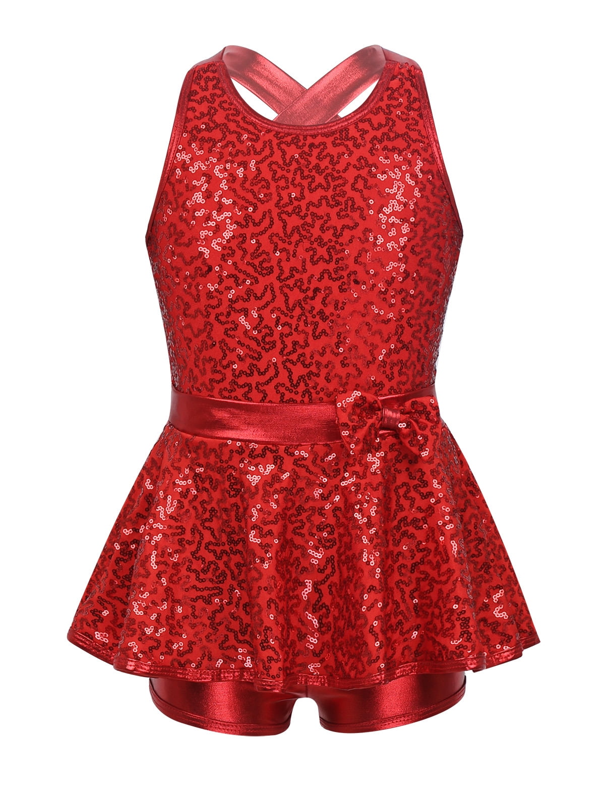 Jump Junior's Lace Up Back Sequin Dress Red Size 1/2
