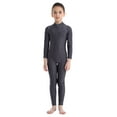 thumbnail image 1 of DPOIS Kids Turtle Mock Neck Full Body Unitard Leotard Dark Gray 5-6, 1 of 7