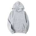 thumbnail image 1 of DPOIS Men Women Casual Drawstring Hooded Sweatshirt Long Sleeve Pullover Gray S, 1 of 6