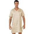 thumbnail image 1 of DPOIS Men's Night Shirt V Neck Short Sleeve Sleep Shirt Comfy Sleepwear Loungewear Light Apricot XXL, 1 of 7