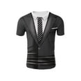 thumbnail image 1 of DPOIS Men's Short Sleeve Funny Shirt Fake Two-Piece Vest 3D Print T-shirt Tops Dark Gray M, 1 of 4