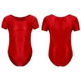 thumbnail image 1 of DPOIS Mens Oil Glossy Shirt Bodysuit Short Sleeve Leotard Seamless Dance Jumpsuit Swimwear, 1 of 4