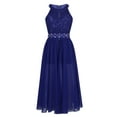 thumbnail image 1 of DPOIS Sleeveless Flower Girl Dress Floral Lace Rhinestone Maxi Dresses A Blue 12, 1 of 7