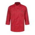thumbnail image 1 of DPOIS Unisex Chef Coat Kitchen Work Uniform Cook Jacket for Men Women Burgundy Long Sleeve M, 1 of 7