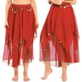 thumbnail image 1 of DPOIS Women Belly Dance Skirts Long Chiffon Training Performance Dancing Skirt, 1 of 4
