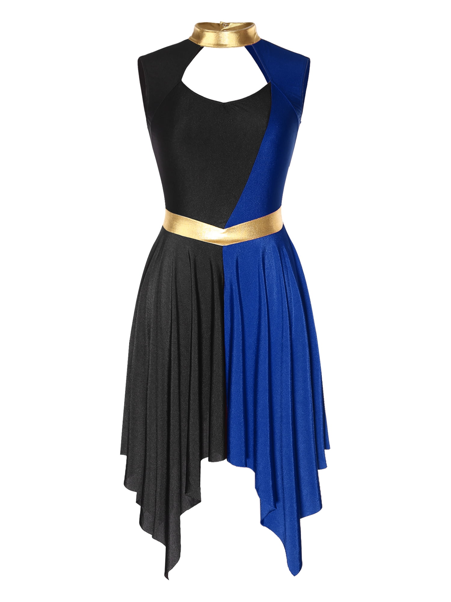 blue and white one shoulder dress Ira One Shoulder Wrap Midi Dress Blue – Girl In Mind main image 1