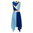 thumbnail image 1 of DPOIS Women Praise Dance Dress Sleeveless Liturgical Dancewear Worship Overlays Blue&Light Blue XL, 1 of 7