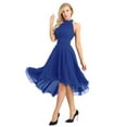 thumbnail image 1 of DPOIS Women's Asymmetrical High Low Chiffon Halter Short Formal Bridesmaid Dress, 1 of 6