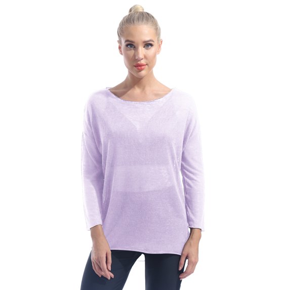 DPOIS Women's Casual Long Sleeve Mesh Blouse Performance Shirts Top