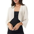 thumbnail image 1 of DPOIS Women's Elegant Bolero Shawl Shrugs Chiffon Cardigan Summer Cover Ups Champagne 3XL, 1 of 6