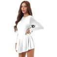 thumbnail image 1 of DPOIS Women's Figure Ice Skating Dress Gymnastics Leotard Skirted Dancewear White L, 1 of 6