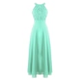 thumbnail image 1 of DPOIS Women's Halter Lace Chiffon Sleeveless Bridesmaid Long Dress, 1 of 6