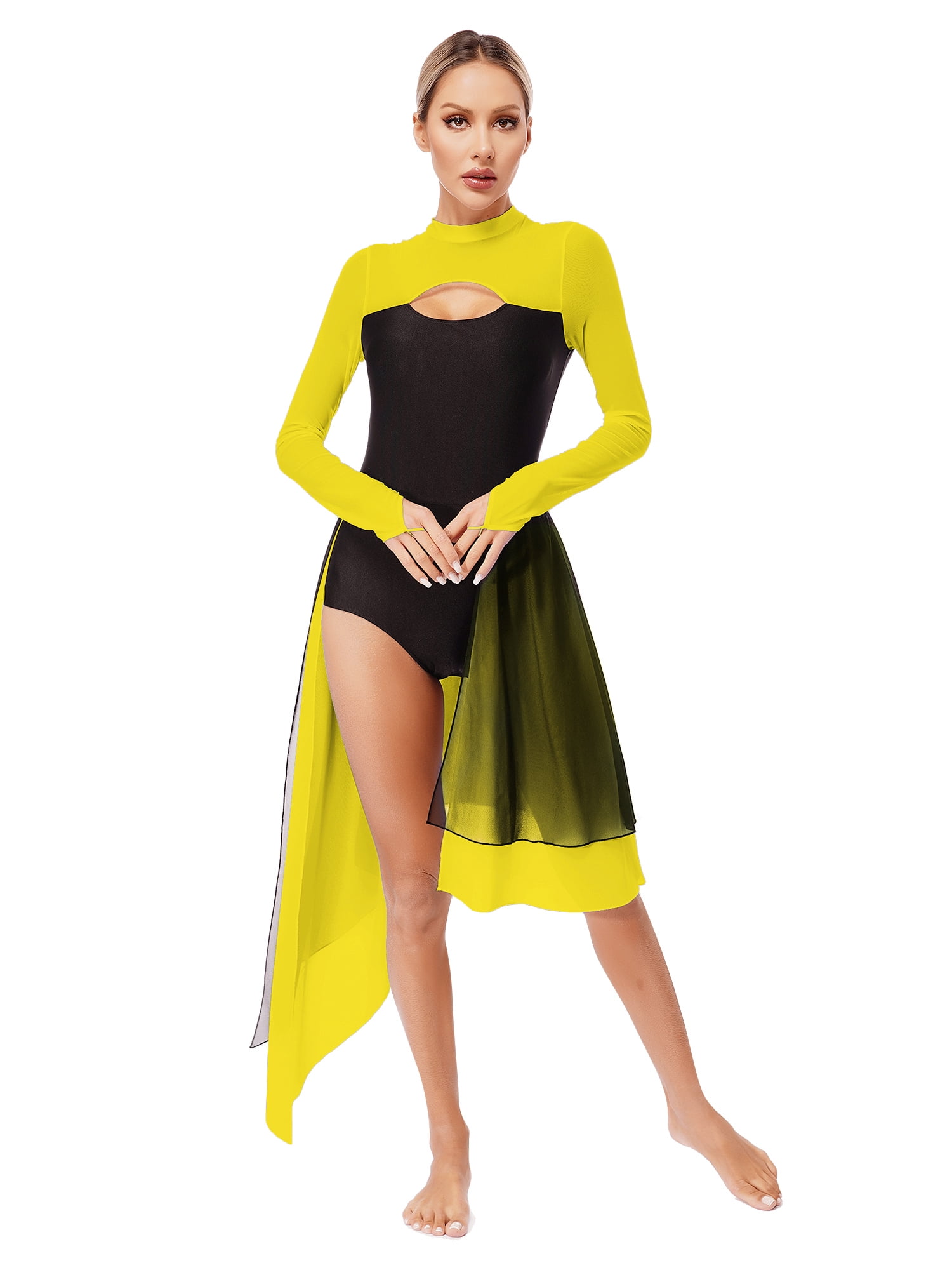 yellow lyrical dance dress Liuhuo Light Jazz Dance Costume Pole Dancing Clothes Girl Performance Training Amazon.com: JoyCan Girl's Yellow Lyrical