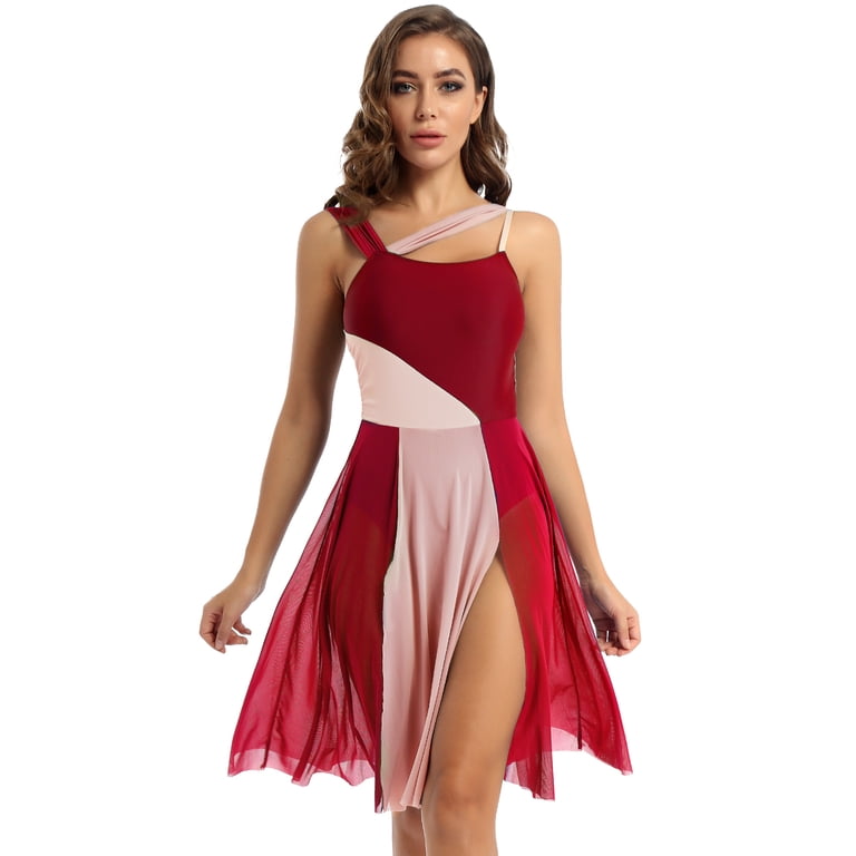 burgundy lyrical dress Amazon.com: Lyrical Dance Costume for Women Adult Modern Contemporary  Dancewear Dress Shiny Sequin Sleeveless Leotard Halter Backless Bodysuit  Sheer Flowy Mesh Tulle Long Wrap Skirt 2pcs Outfit Burgundy XS : Clothing,  Shoes
