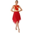 thumbnail image 1 of DPOIS Women's Praise Dance Dresses Sleeveless Lyrical Liturgical Dancewear Red L, 1 of 7