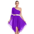 thumbnail image 1 of DPOIS Women's Praise Dance Overlay and Tunic Worship Dance Dress Purple L, 1 of 7