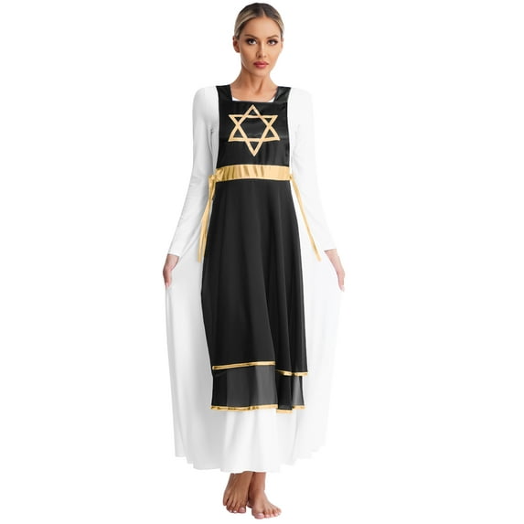 DPOIS Womens Liturgical Dancewear Praise Dance Tunic Black XXL