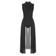 thumbnail image 1 of DPOIS Womens Mock Neck Open Back Lyrical Dance Dress Black M, 1 of 7