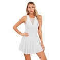 thumbnail image 1 of DPOIS Womens Rhinestone Figure Ice Skating Dress Sleeveles Ballet Dance Costume White L, 1 of 7