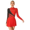 thumbnail image 1 of DPOIS Womens Shiny Rhinestones Figure Ice Skating Dress Gymnastics Leotards Red S, 1 of 7