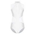 thumbnail image 1 of DPOIS Womens Sleeveless Leotard Cutout Back Bodysuit for Gymnastics White S, 1 of 7