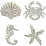 DPOWERFUL, Cast Iron Cabinet & Furniture Pulls with Silver & Black Hardware 4 Piece 4 Pack