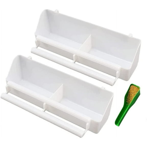 DPOWERFUL Premium Double Cup Bird Feeder with Spoon, 21x6.5x5 cm Capacity (2 Pack)