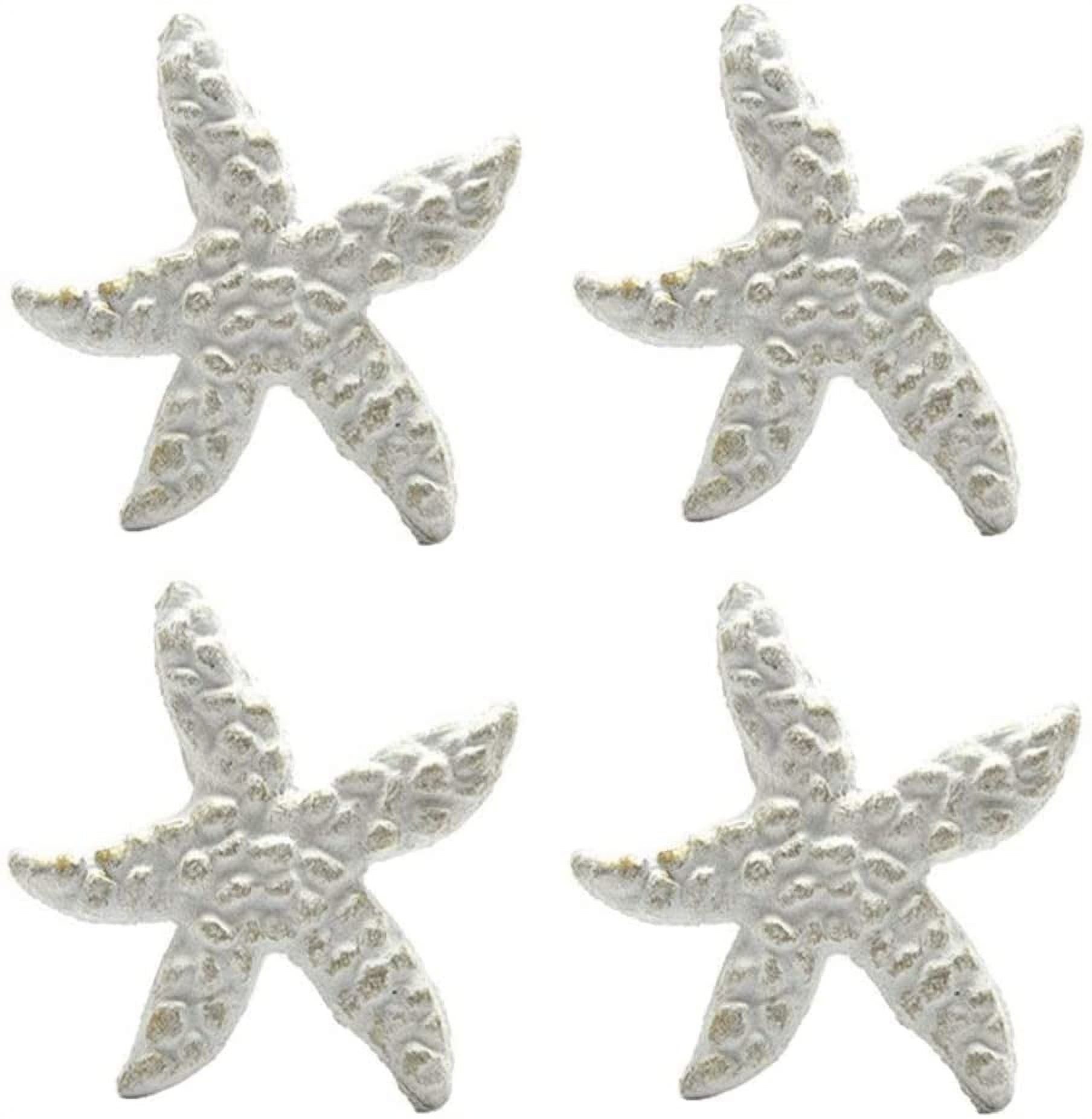 DPOWERFUL White Starfish Drawer Pulls Retro Cast Iron Handles for