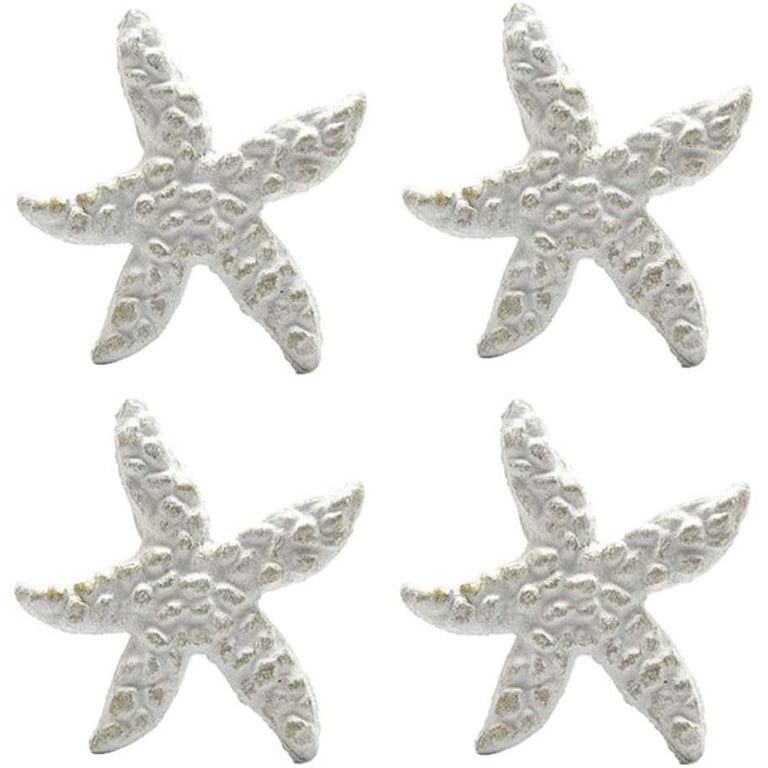 DPOWERFUL White Starfish Drawer Pulls - Retro Cast Iron Handles for Dresser,  Cupboard, Wardrobe, Cabinet and Kitchen - Beach Ocean Theme Knobs , Set of  4 - Walmart.com