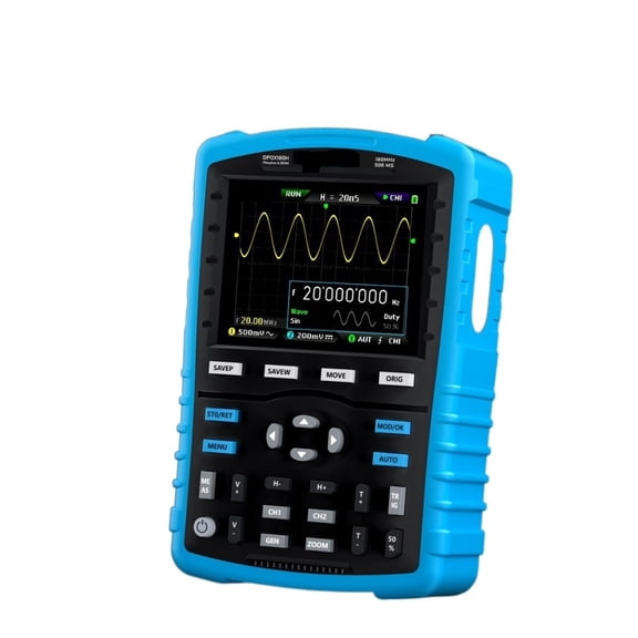 DPOX180H Handheld Dual Channel Digital Oscilloscope 180MHz-3DB 2 In 1 Function Signal Generator Fluorescence Display ,Professional Designed