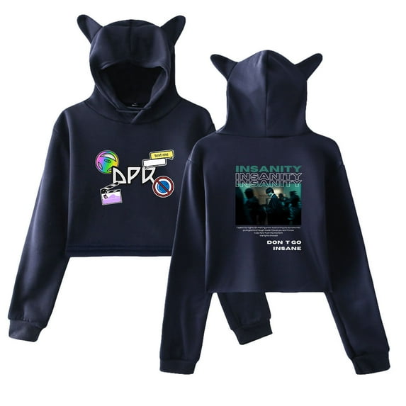 DPR Ian Hoodie Sweatshirt for Girls Cat Ear Crop Top Women Casual Girl Youth Streetwear