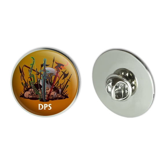 DPS Damage Per Second RPG MMORPG Class Role Playing Game Metal 1.1" Tie Tack Hat Lapel Pin Pinback