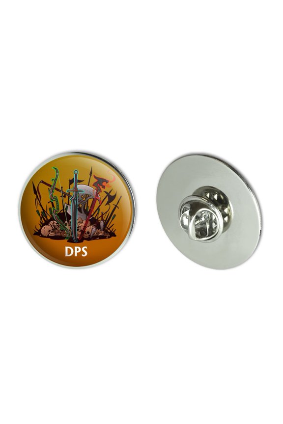 DPS Damage Per Second RPG MMORPG Class Role Playing Game Metal 1.1" Tie Tack Hat Lapel Pin Pinback