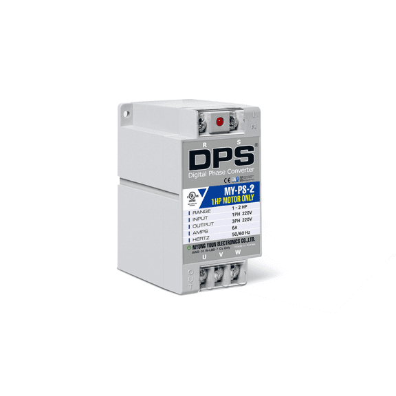 DPS Used for 1HP(0.75kW) 3A Motor, Single to 3 Phase Converter, MY-PS-2, 1 DPS Must Be Used for 1 Motor Only, Input/Output 200-240V, UL Listed