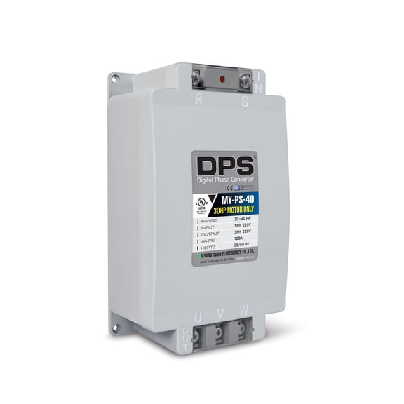 DPS Used for 30HP(22.5kW) 90A Motor, Single to 3 Phase Converter, MY-PS-40, 1 DPS Must Be Used for 1 Motor Only, Input/Output 200-240V, UL Listed