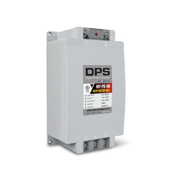 DPS Used for 40HP(30kW) 120A Motor, Single to 3 Phase Converter, MY-PS-50, 1 DPS Must Be Used for 1 Motor Only, Input/Output 200-240V, UL Listed