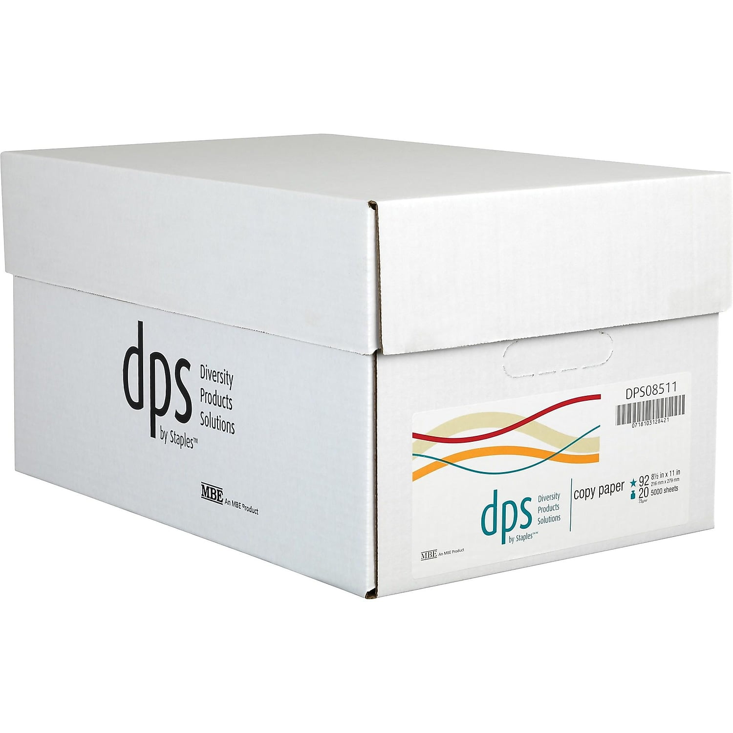 DPS by Staples 8.5" x 11" 3-Hole Punched Copy Paper 20 lbs. 92 Brightness 10 Reams/Carton