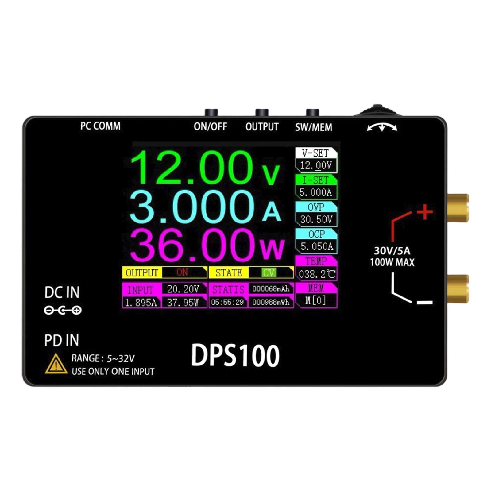 DPS100 Pocket Size Bench Switching Mini Portable Switching Power Supply ...