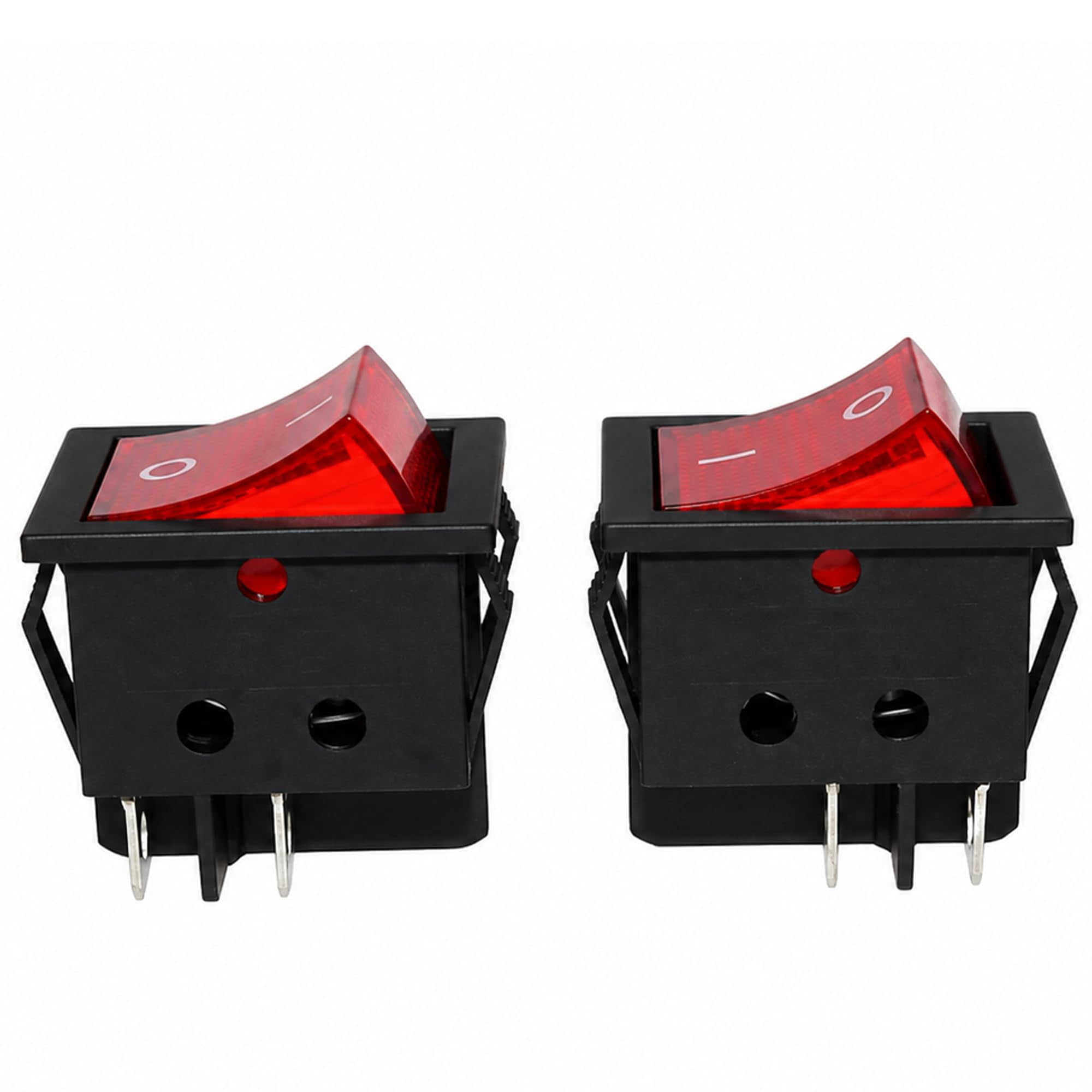 Switch Filter Pin DPST Rocker Switch 30A 250VAC 4 Pin Illuminated Red Light 1 Pack ...