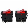 DPST Rocker Switch 30A 250VAC 4 Pin Illuminated Red Light 1 Pack ...