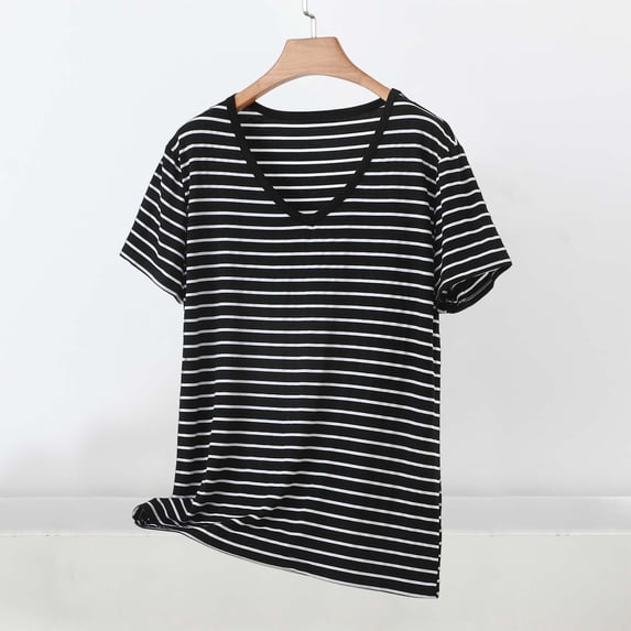 DPTALR Fashion Women's Summer Short Sleeve V-Neck Comfy Solid Regular Tops,Dark Gray,Size XXXL