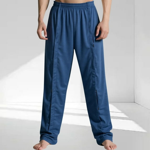DPTALR George Bedridden Tear Away Pants with Dual Side Magic Stickers,Full Open Design for Post Operative Use,Navy Big and Tall Men XXL