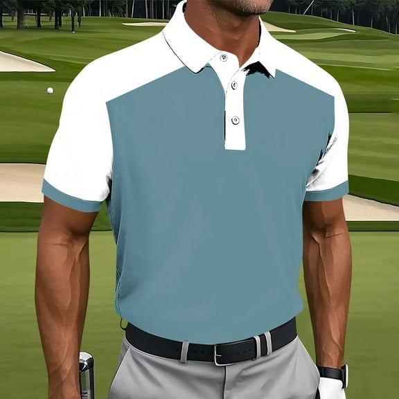 DPTALR George DPTALR George Fashionable Men's Casual Solid Color Lapel Short Sleeved Shirt Men's Short Sleeve Button Down Shirts Summer Casual Textured Shirt Vacation Beach Black,Big and Tall Men L