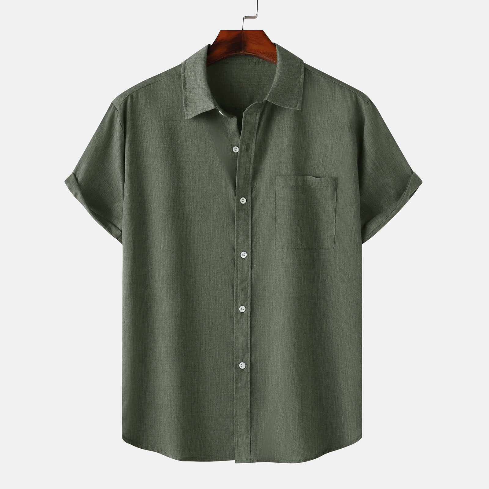 Casual Loose Solid Color Lapel Short-sleeved Shirt Shorts Two-piece Suit