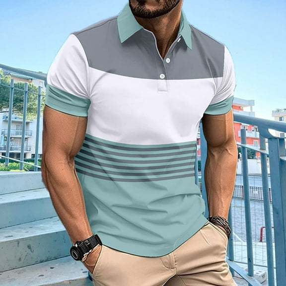 DPTALR George DPTALR George Fashionable Men's Casual Solid Color Lapel Short Sleeved Shirt Men's Short Sleeve Button Down Shirts Summer Casual Textured Shirt Vacation Beach Black,Big and Tall Men L