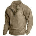thumbnail image 1 of DPTALR George Men Comfortable Solid Casual Long Sleeve Round-Neck Sweatshirt,Khaki,Big and Tall Men XXL, 1 of 3