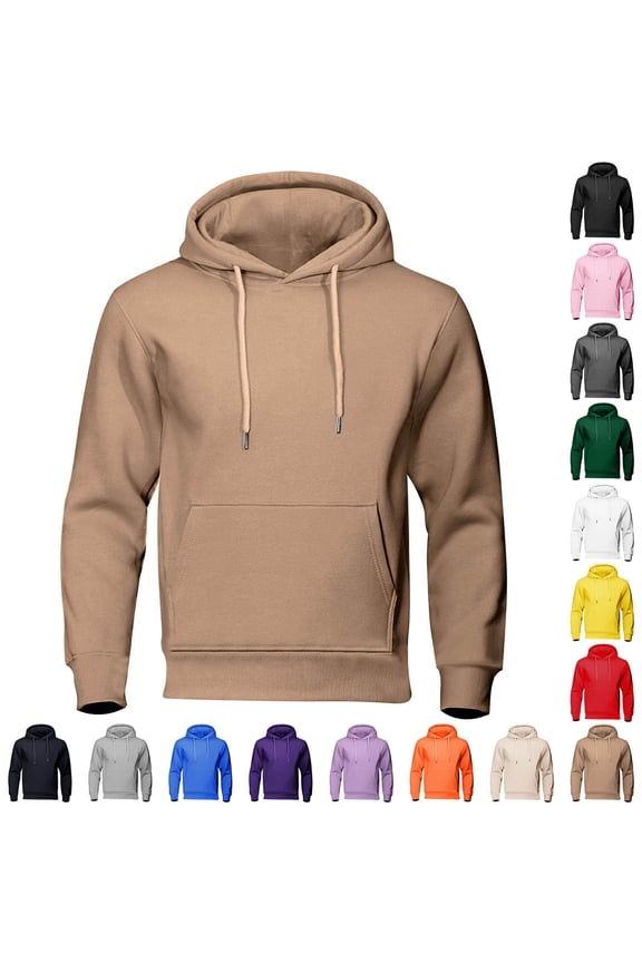 George Men’Fleece Hoodies, Long Sleeve Drawstring Basic Sweaters Hooded for Mens,Black Big and Tall Men XXL