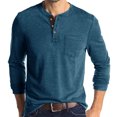 thumbnail image 1 of DPTALR George Men Long-Sleeve Beefy Muscle Basic Solid Pure Color Blouse Tee Shirt Top Long Sleeve Round-Neck Blouses &,Blue,Big and Tall Men XXL, 1 of 5