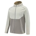 thumbnail image 1 of DPTALR Men's Breathable Windproof Waterproof Hooded Jacket Fitted Zippered Pocket Running Fitness Top,Khaki,XXL, 1 of 7